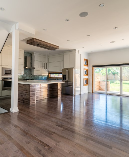 Open concept spaces for virsitle furniture arragnements.